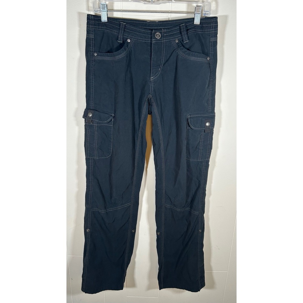 Kuhl Splash Roll Up Cargo Pants Womens 6 Regular Black Hiking Outdoor Stretch